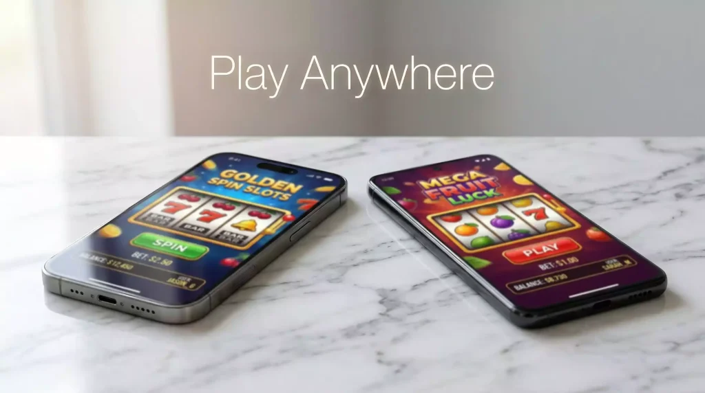 Sweepstakes casino app on iPhone and Android smartphone